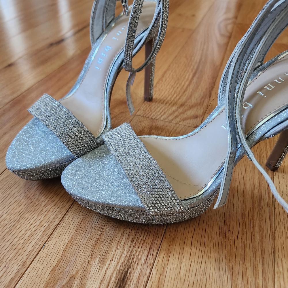 Gianni Bini Silver Glitter Heels